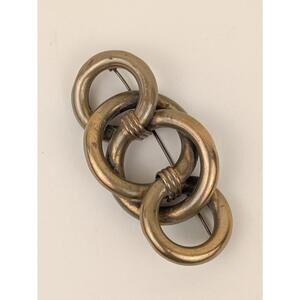 antique abstract twisted knot brooch pin